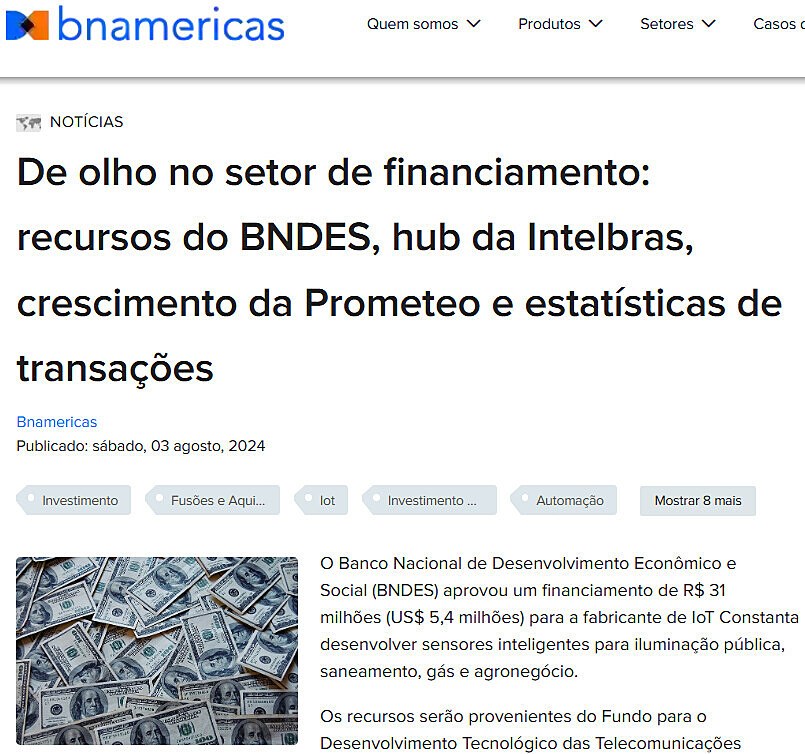 De olho no setor de financiamento: recursos do BNDES, hub da Intelbras, crescimento da Prometeo e estatsticas de transaes